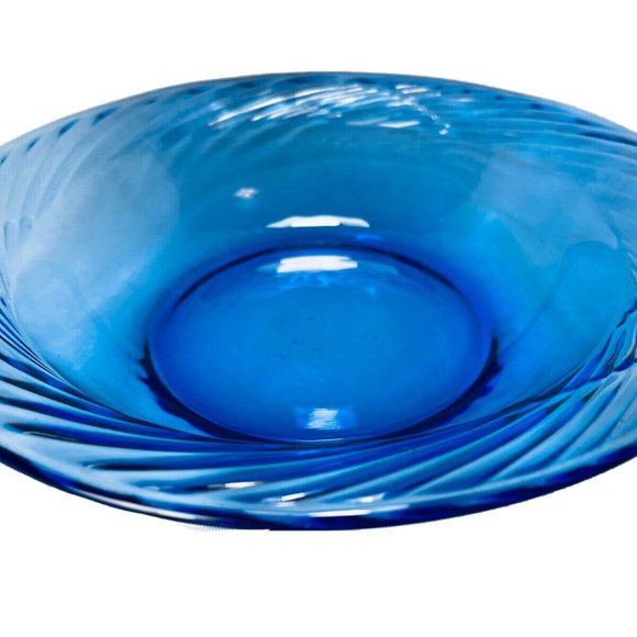 Vintage PYREX USA COBALT BLUE FESTIVA SWIRL Bowl 7.5" Discontinued Pattern - Picture 1 of 8
